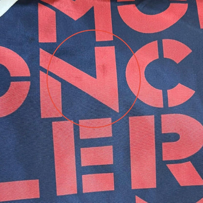 Moncler Genius 2 Pantalone Sportivo All Logo Print Pants with Patch Navy Red — view 9