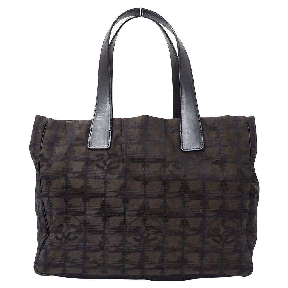 Chanel New Travel Tote Bag MM Nylon Dark Brown