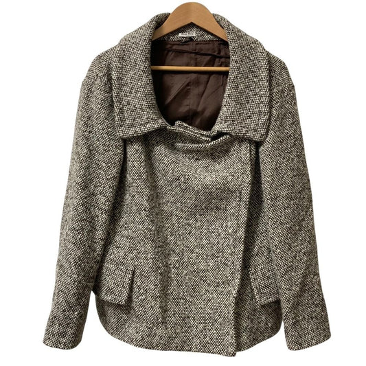 Miu Miu Tweed Jacket Coat 42 Brown White