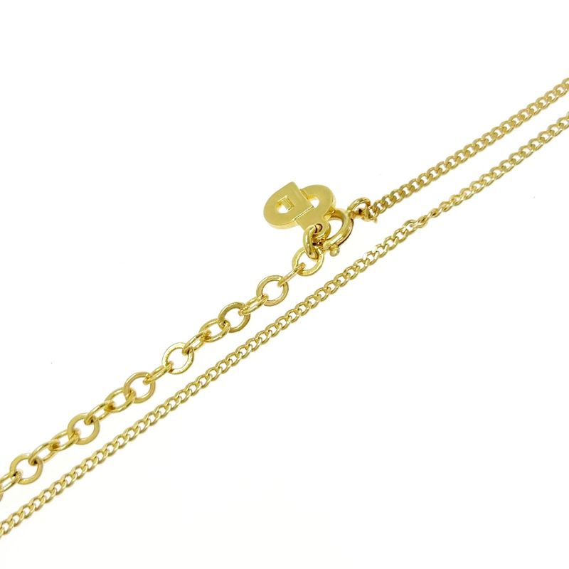 Christian Dior GP Rhinestone CD Logo Necklace Gold 409737 Necklace