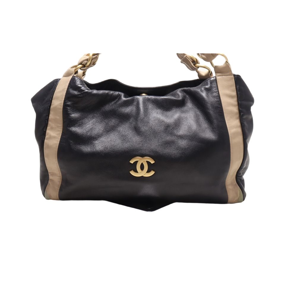 Chanel Lambskin Bicolor Chain Tote