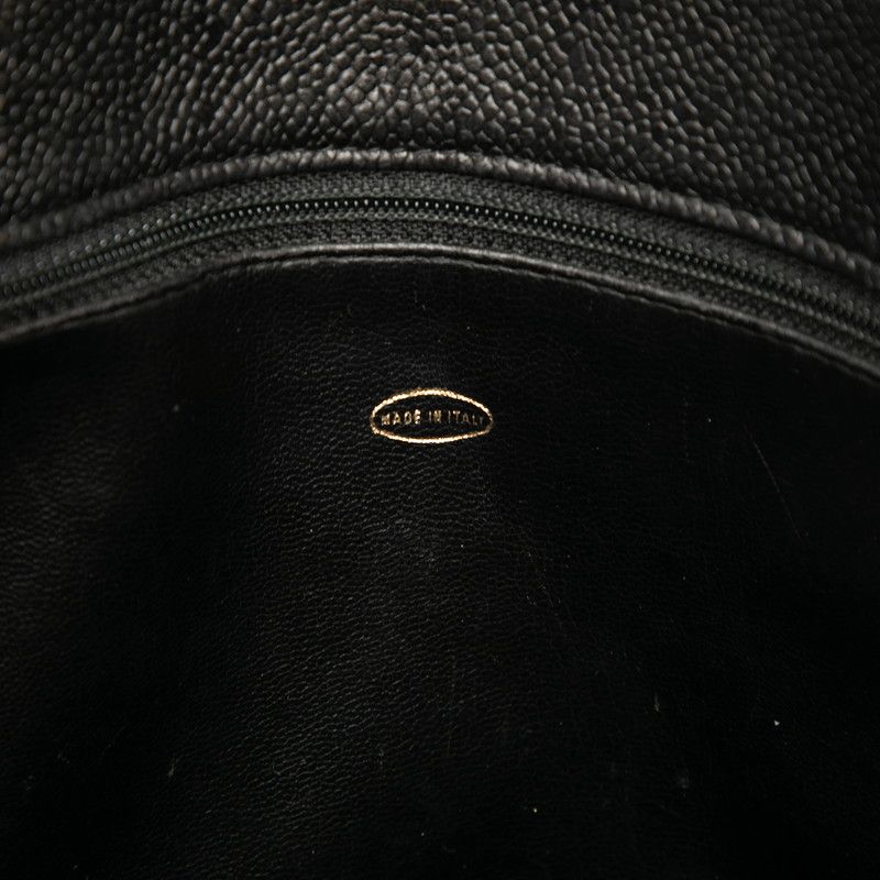 Chanel Coco Mark Tote Bag One Shoulder Bag Black Caviar Skin Women's Chanel