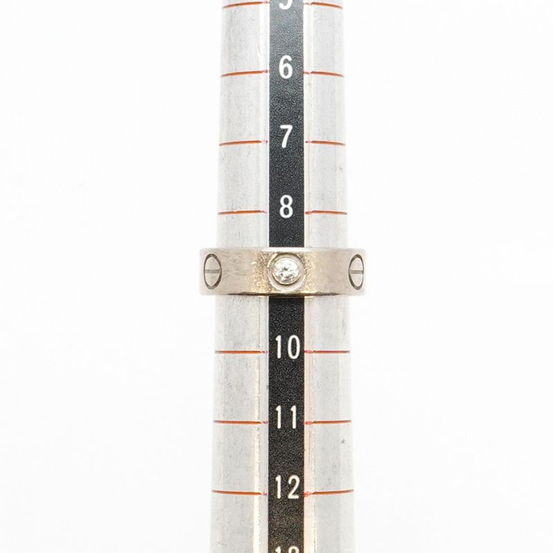 Cartier Ring Love 3PD 18K White Gold White Togo Old Diamond #49 Ladies