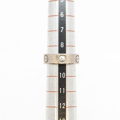 Cartier Ring Love 3PD 18K White Gold White Togo Old Diamond #49 Ladies