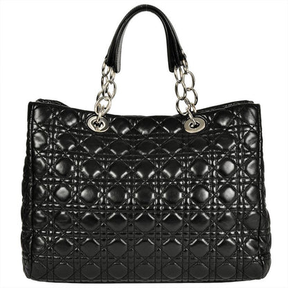 Dior Lady Dior Tote Bag Leather Black Silver Hardware