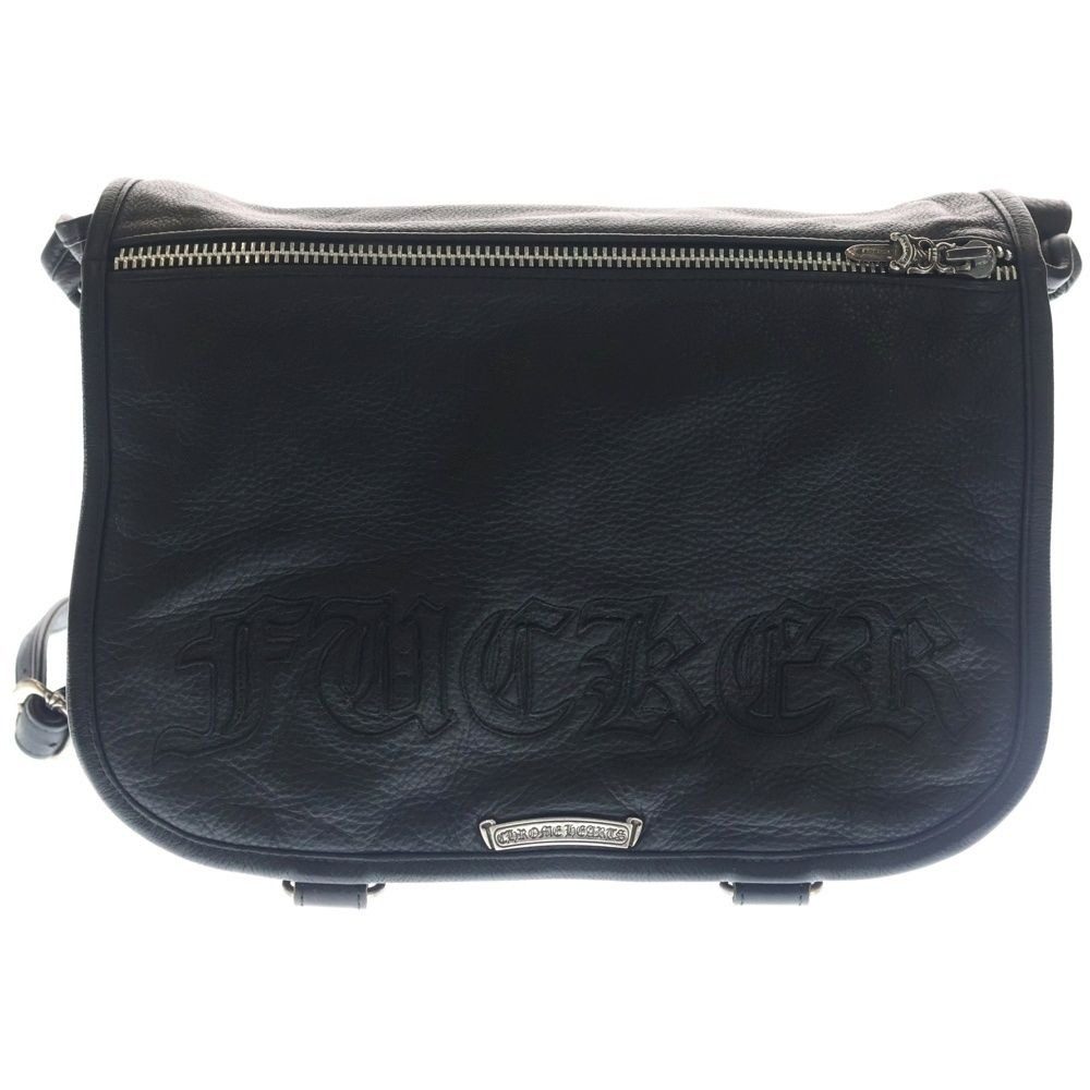 Chrome Hearts Shoulder Bag Sm Gunslinger Strap Leather Black