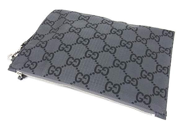 Gucci 770662 GG Pattern GG Canvas Clutch Bag Second Bag Men's Grey And Black