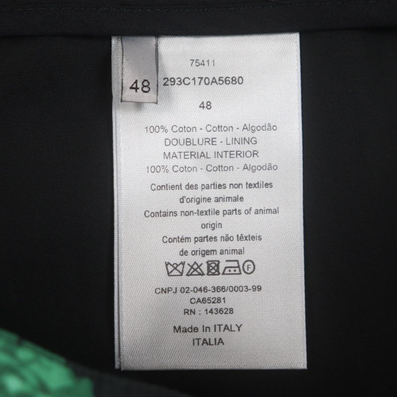  DIOR Homme 293c170a5680 100% Cotton Floral Print Half-pants Black Green 48