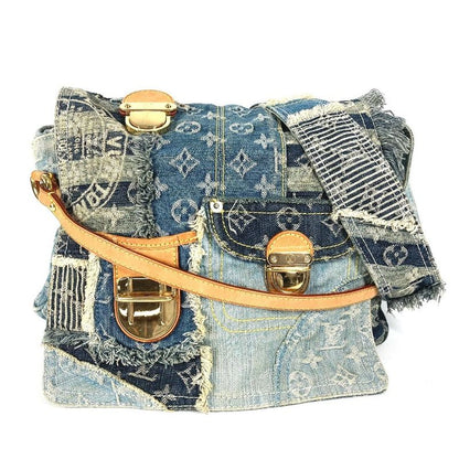 Louis Vuitton Shoulder Bag Patchwork Postie M95374 Monogram Denim Canvas Blue