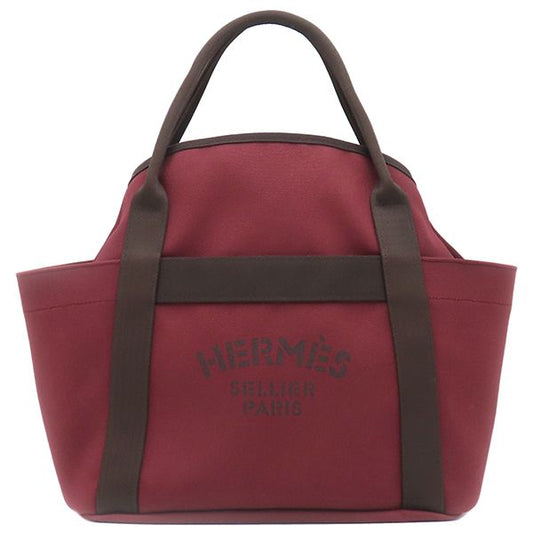 Hermes 2-Way Bag Sac de Pansage Groom Cotton Polyurethane Polyamide Rouge Ash