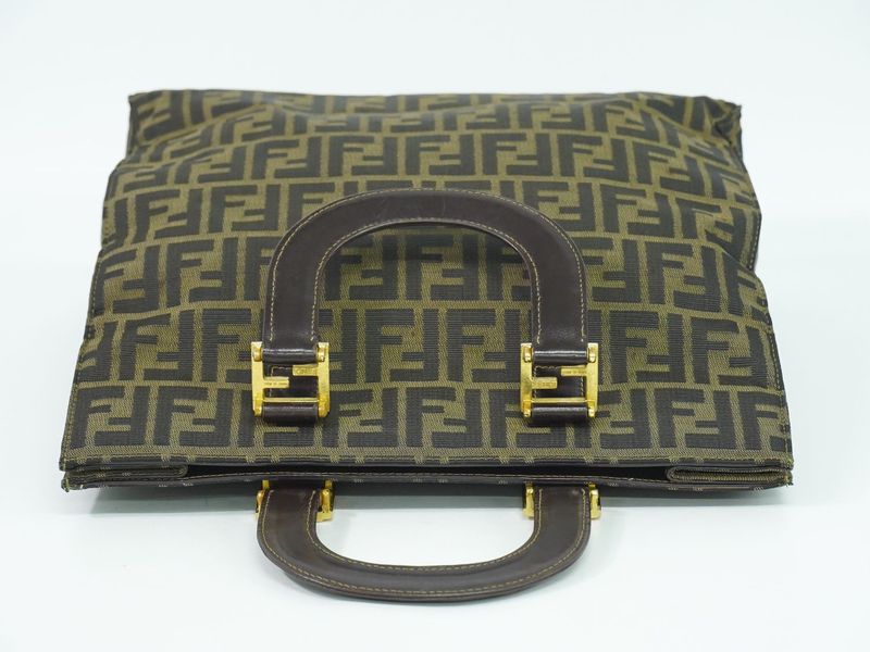Authentic Fendi Zucca Tote Handbag Canvas Brown Zucca Bag Pre-owned [follow-up