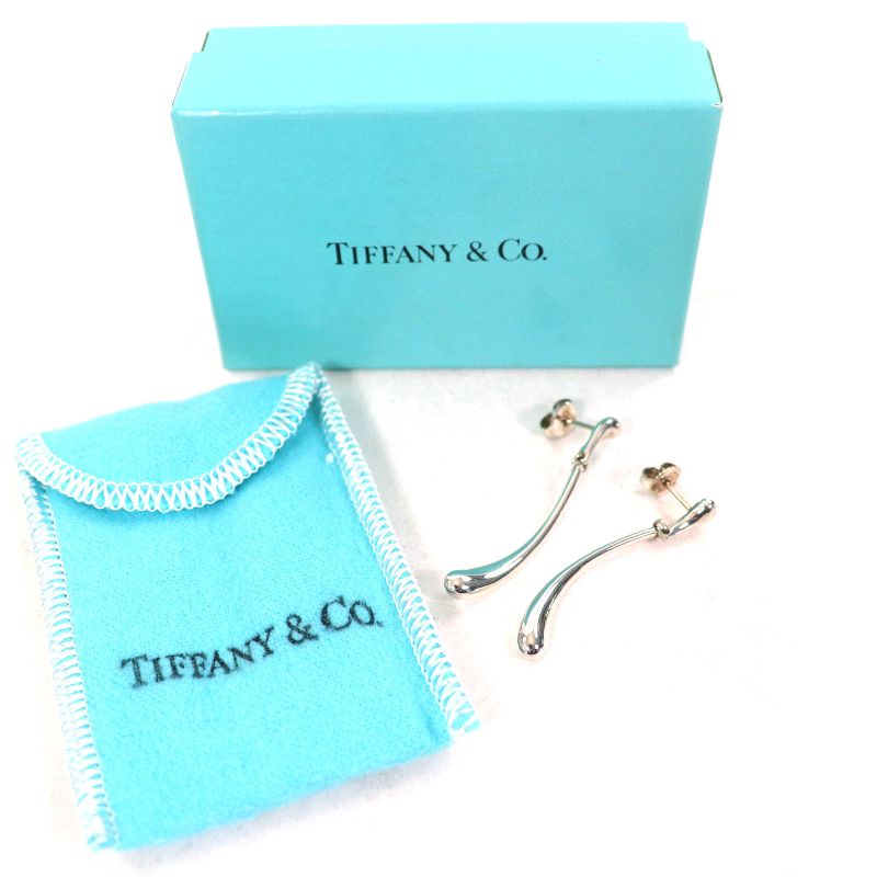 Tiffany & Co Elsa Peretti Teardrop Long Sv925 Earrings For Both Ears Silver