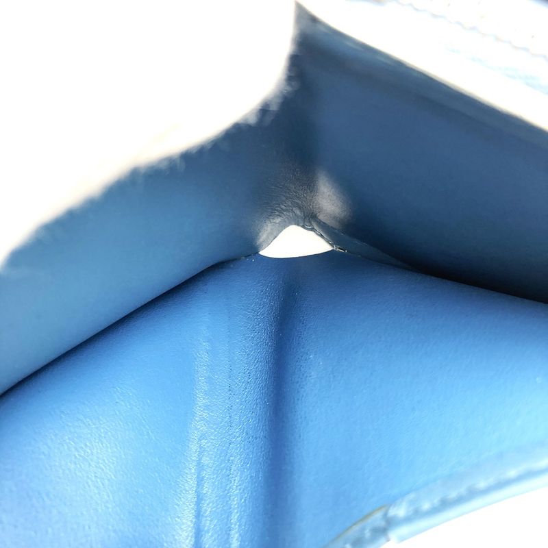 Louis Vuitton M91829 Compact Zip Bifold Wallet Blue Leather Women