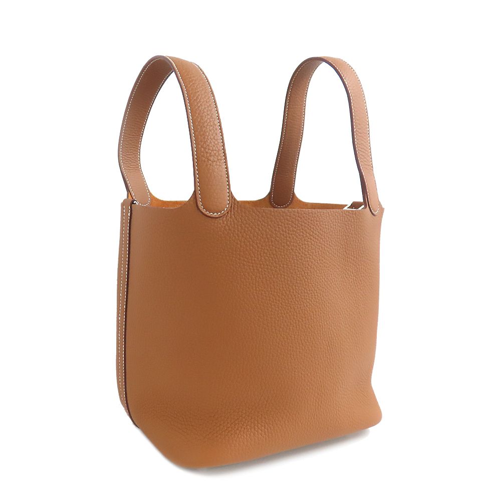 Hermes Picotin Lock MM Gold Taurillon Clemence Silver Hardware