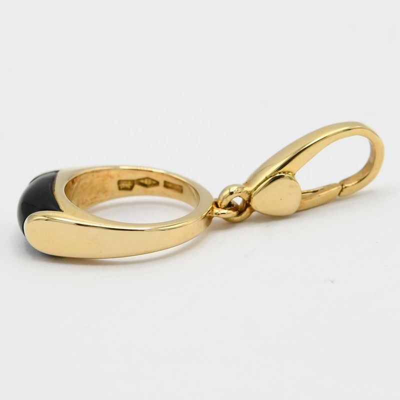 Bvlgari Bulgari Tronchetto Charm 750 18K Approx 3.2 G Onyx Gold Accessories K43