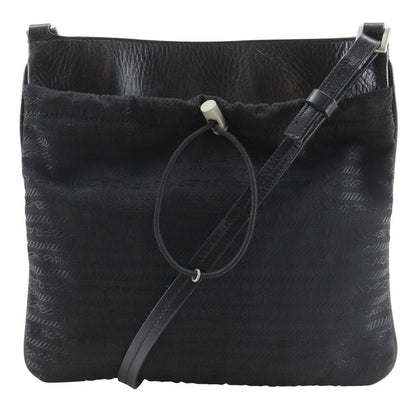 Prada Pochette Nylon Leather Black Shoulder Bag