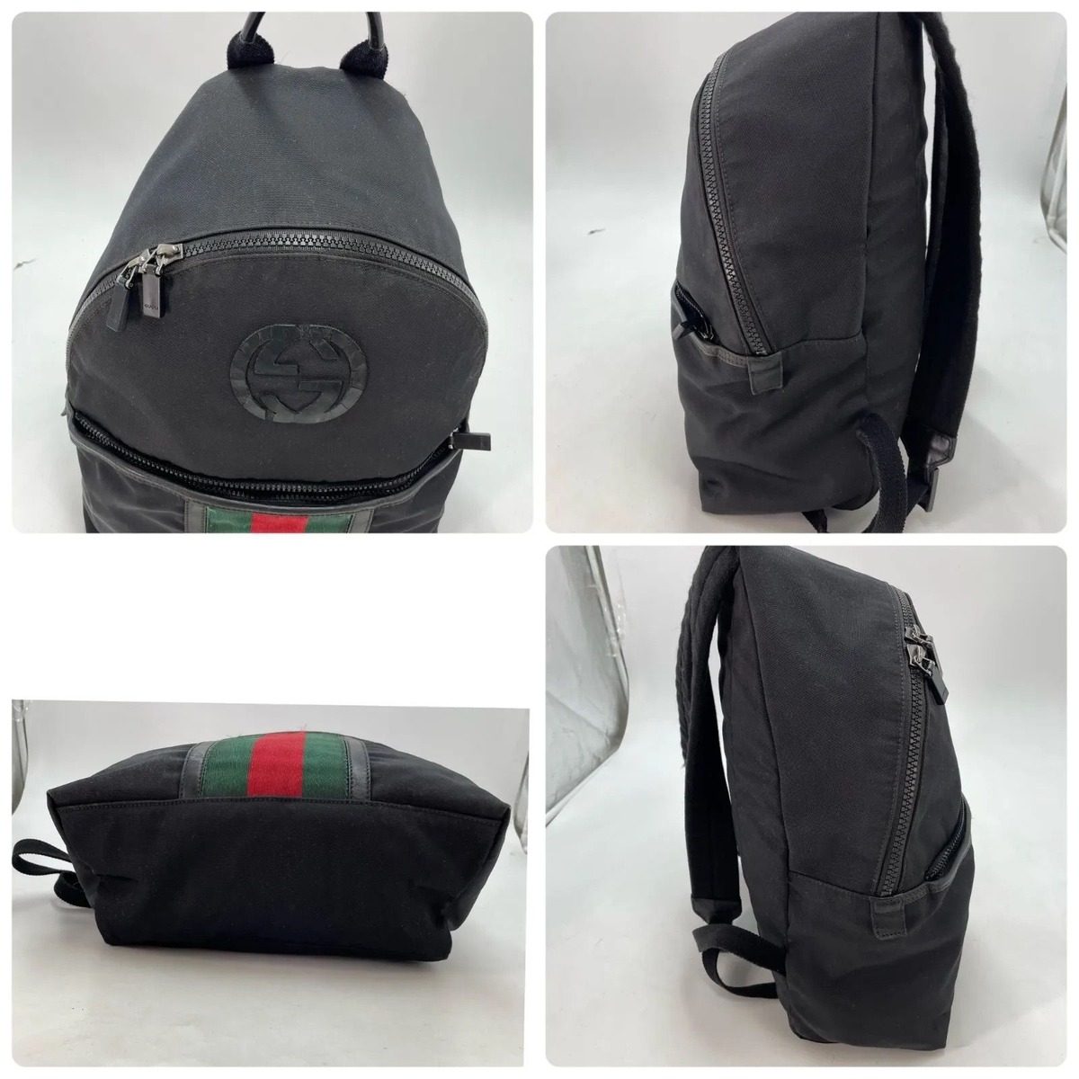 Gucci Backpack GG Logo Sherry Line Black Travel Business — view 10