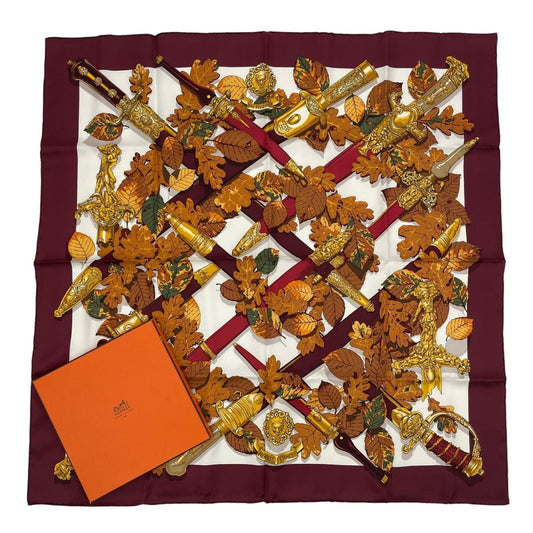 Hermes Scarf 100% Silk Carre 90 AU Plus Dru Powerful Brown