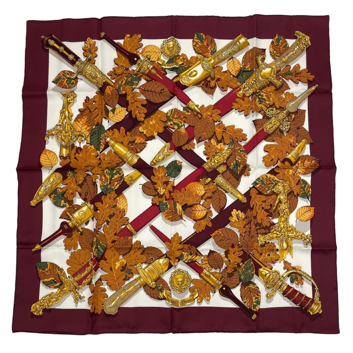 Hermes Scarf 100% Silk Carre 90 AU Plus Dru Powerful Brown — view 2