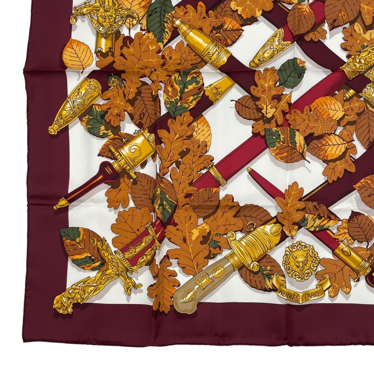 Hermes Scarf 100% Silk Carre 90 AU Plus Dru Powerful Brown — view 5