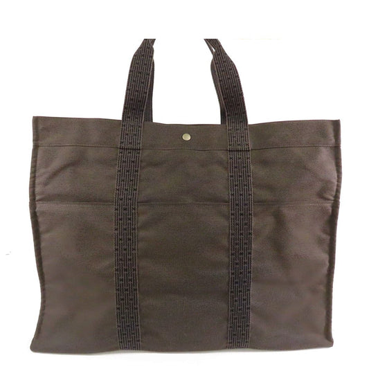 Hermes Her Line TGM Gray Silver Polyester Polyamide Nylon Tote Bag
