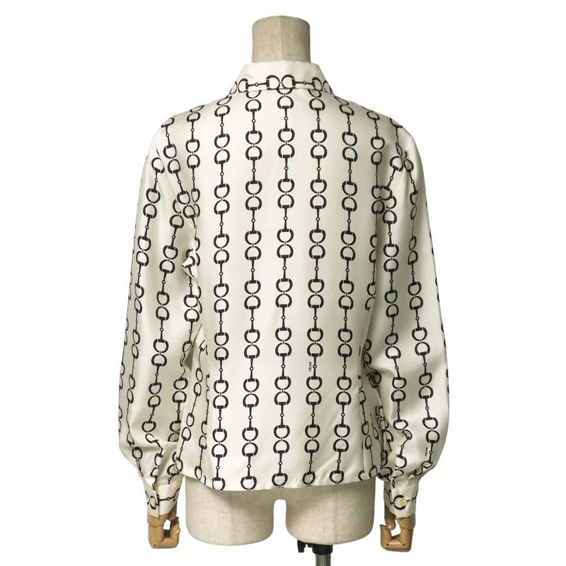 OLD Celine Old Celine Vintage Blouse Size 40 All Silk Harness Pattern Bits Long