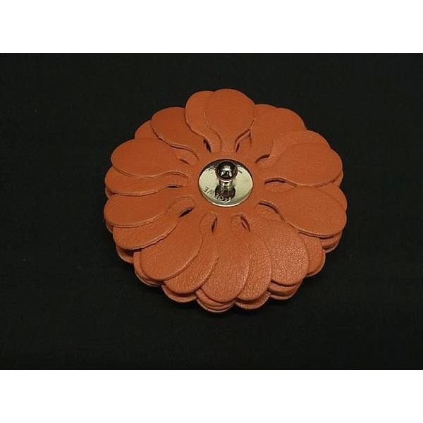 Loewe Stud Flower Leather Bag Charm Accessories Terracotta — view 2