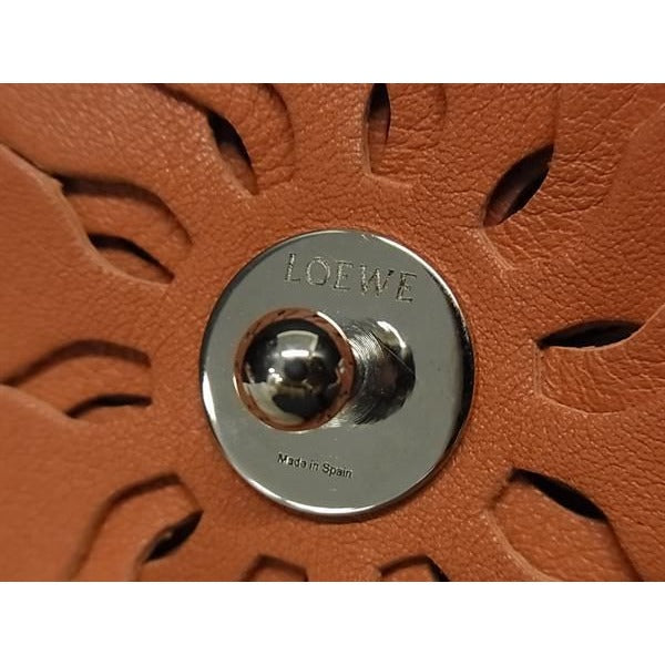 Loewe Stud Flower Leather Bag Charm Accessories Terracotta — view 3