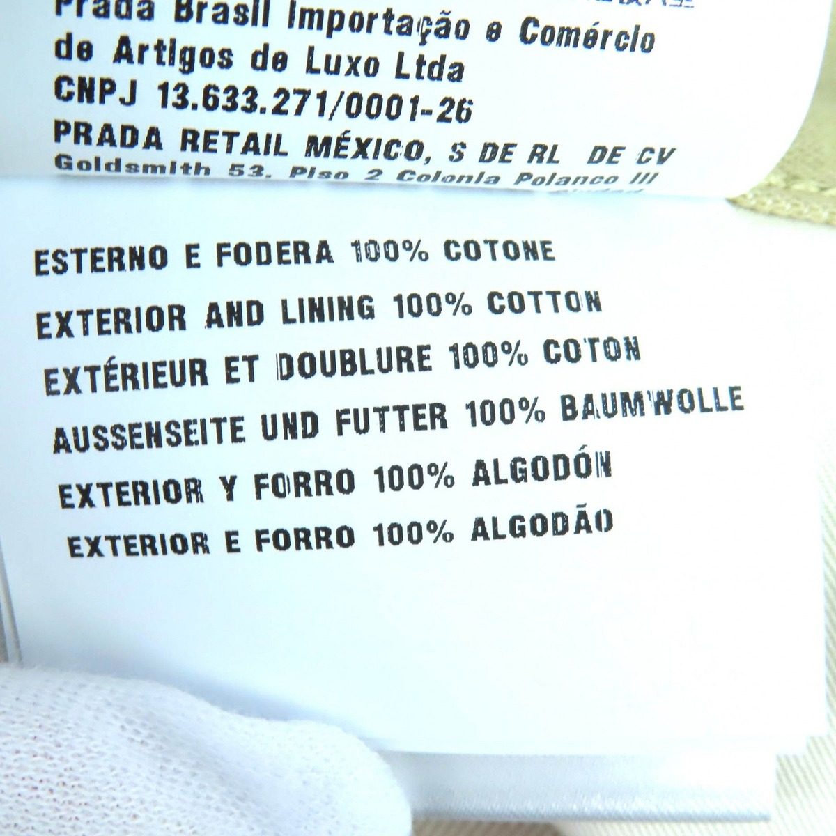 Prada Cotton 100% Triangle Logo Plate 5 Pockets Button Fly Denim Pants Beige 32 — view 11