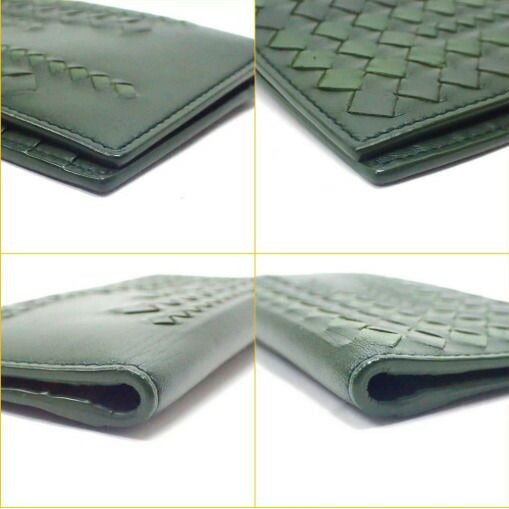 Bottega Veneta Bifold Billfold Wallet Leather Green — view 3