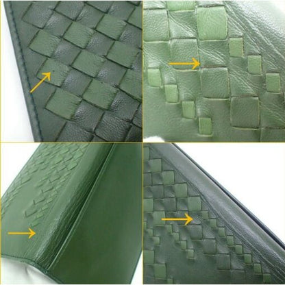 Bottega Veneta Bifold Billfold Wallet Leather Green — view 5
