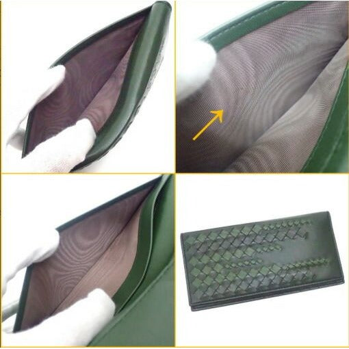 Bottega Veneta Bifold Billfold Wallet Leather Green — view 7