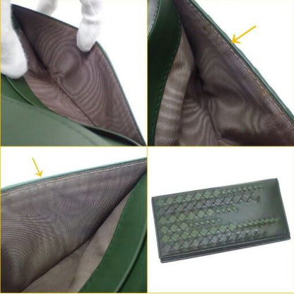 Bottega Veneta Bifold Billfold Wallet Leather Green — view 9