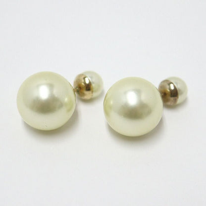 Dior Earrings Costume Pearl Gold Plated