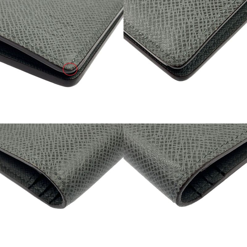 Louis Vuitton Taiga Portefeuille Brazza Folding Long Wallet M32653 Gray