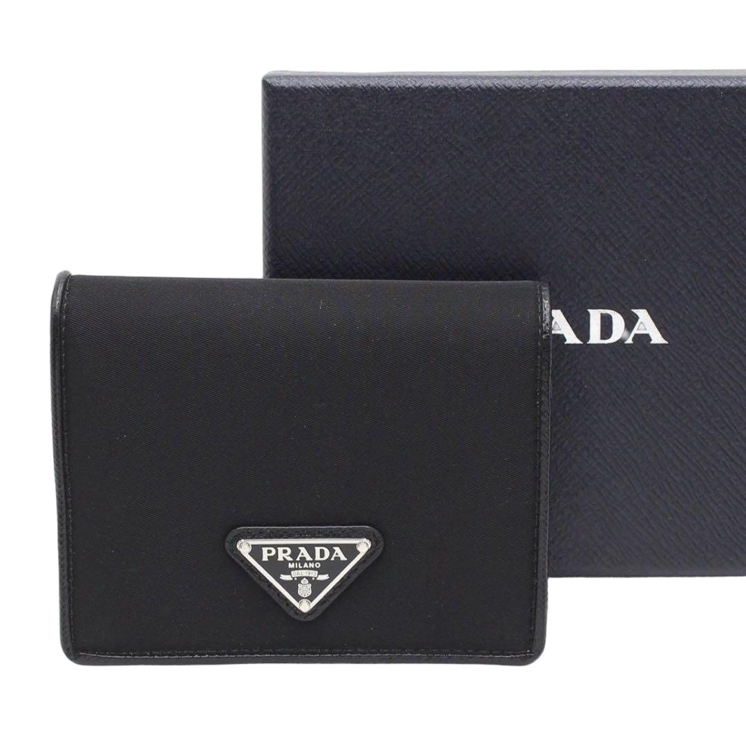 Prada Logo Triangle Nylon Bifold Wallet