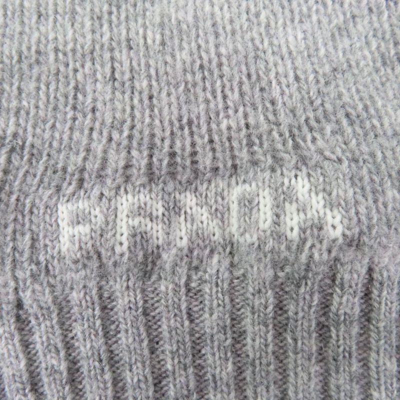 Prada 2021 P24m2h Virgin Wool Cashmere Blend Logo Design Long Sleeve Knit Top