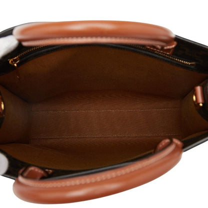 Celine Triomphe Vertical Cabas Small Tote Shoulder Bag 2WAY Brown PVC Leather