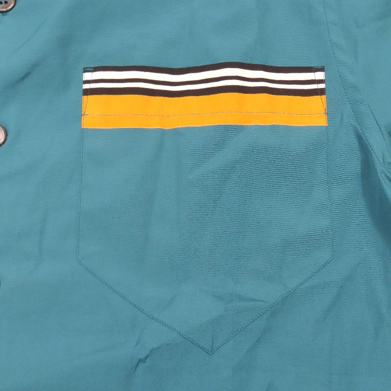 Unused 2021 Prada Open Collar Beau Ring Shirt Short Sleeve Back Print Cut and