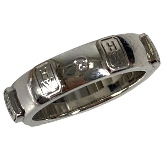 Harry Winston Ring HW Logo Band Silver