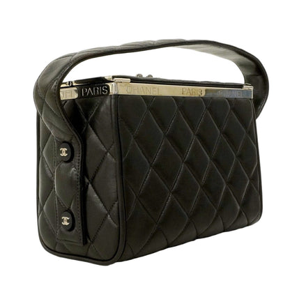 Chanel Handbag Quilted Lambskin Black Silver — view 2