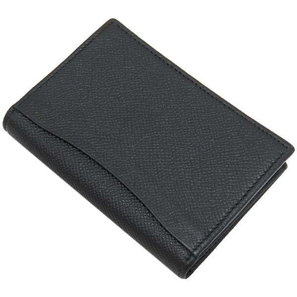 Bvlgari Card Case Bvlgari Man Leather Black Silver Hardware Black Card Holder