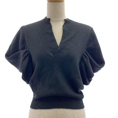 Dior Bee Short Sleeve Drape Knit Top 36 Black