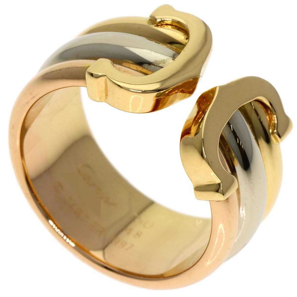 Cartier LM 48 Ring 18K Yellow Gold Pink White