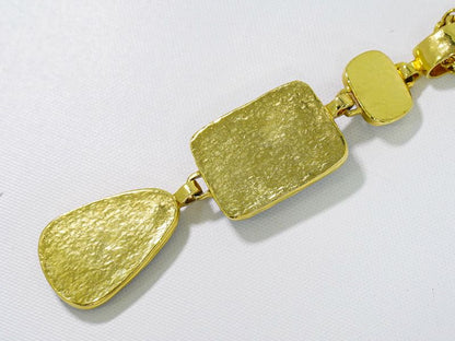 Authentic Chanel Coco Mark Necklace Pendant GP Gold Plated Brown Coco Mark