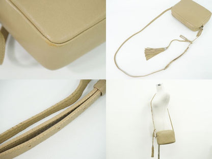 Authentic Saint Laurent Lou Shoulder Bag Pochette Camera Bag Leather Beige