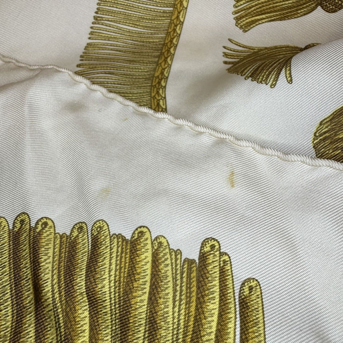 Hermes Carre 90 Poste Et Cavalerie Scarf Gold Silk — view 7