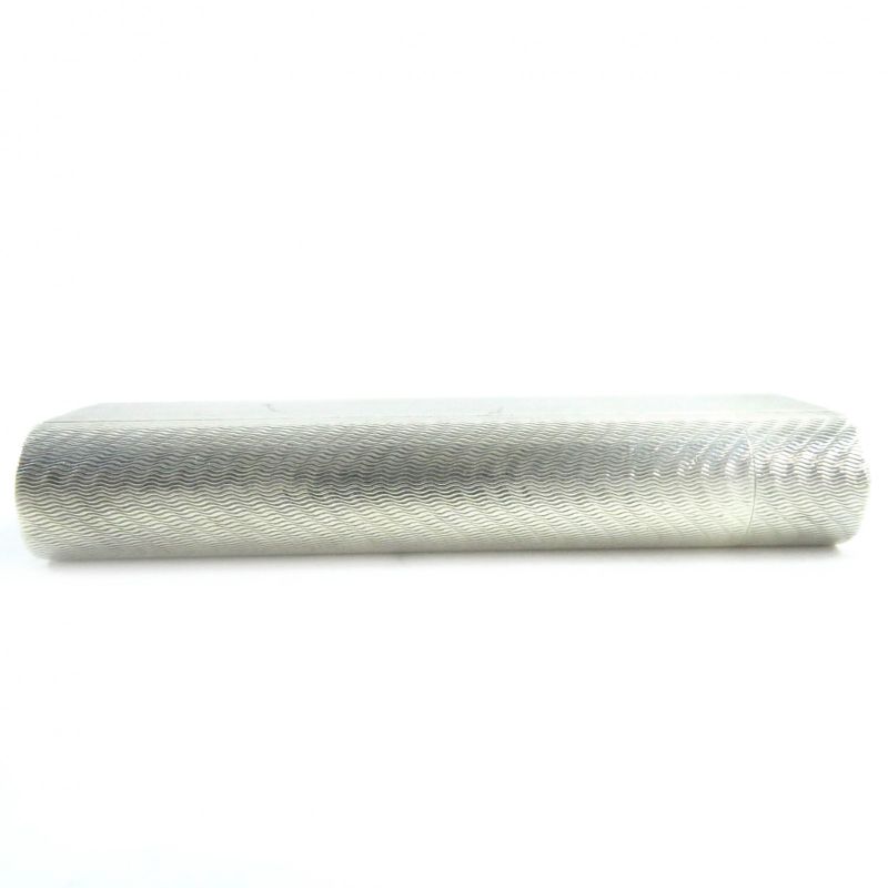 Cartier Wave Pattern Oval Shape Smoking Goods Gas Lighter Silver