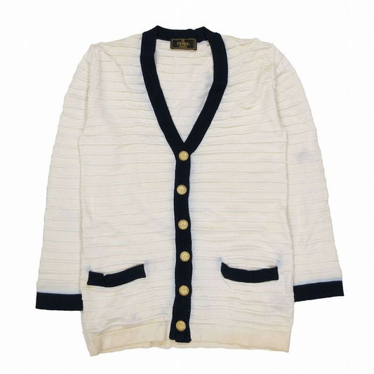 Vintage Fendi Gold Button Striped Cardigan Jacket Schematic Color Trimming Size