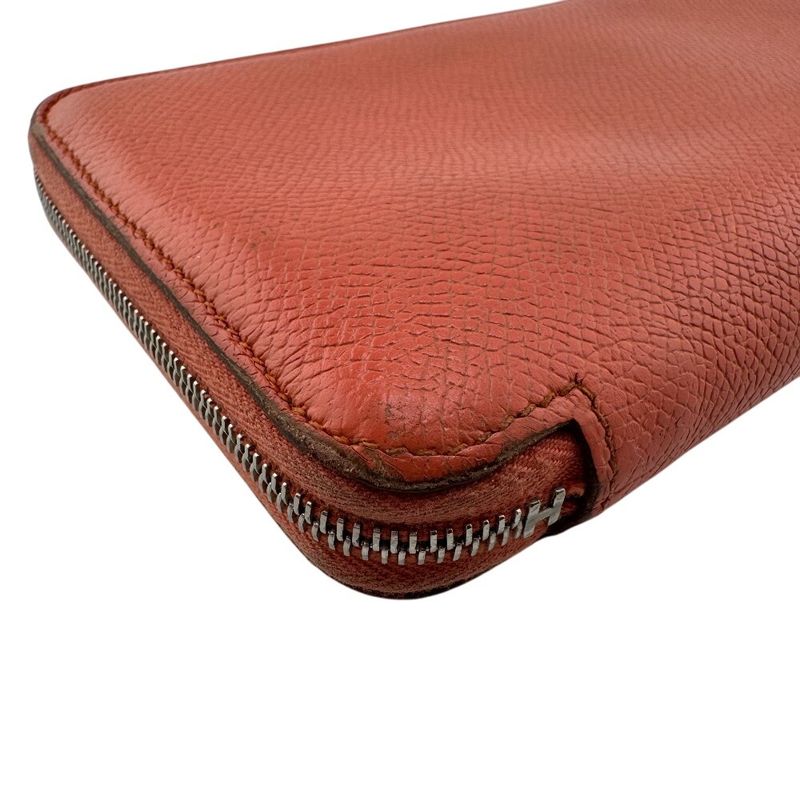 Hermes Azap Long Silk Inn Round Zipper Long Wallet Branded Card Holder Coin